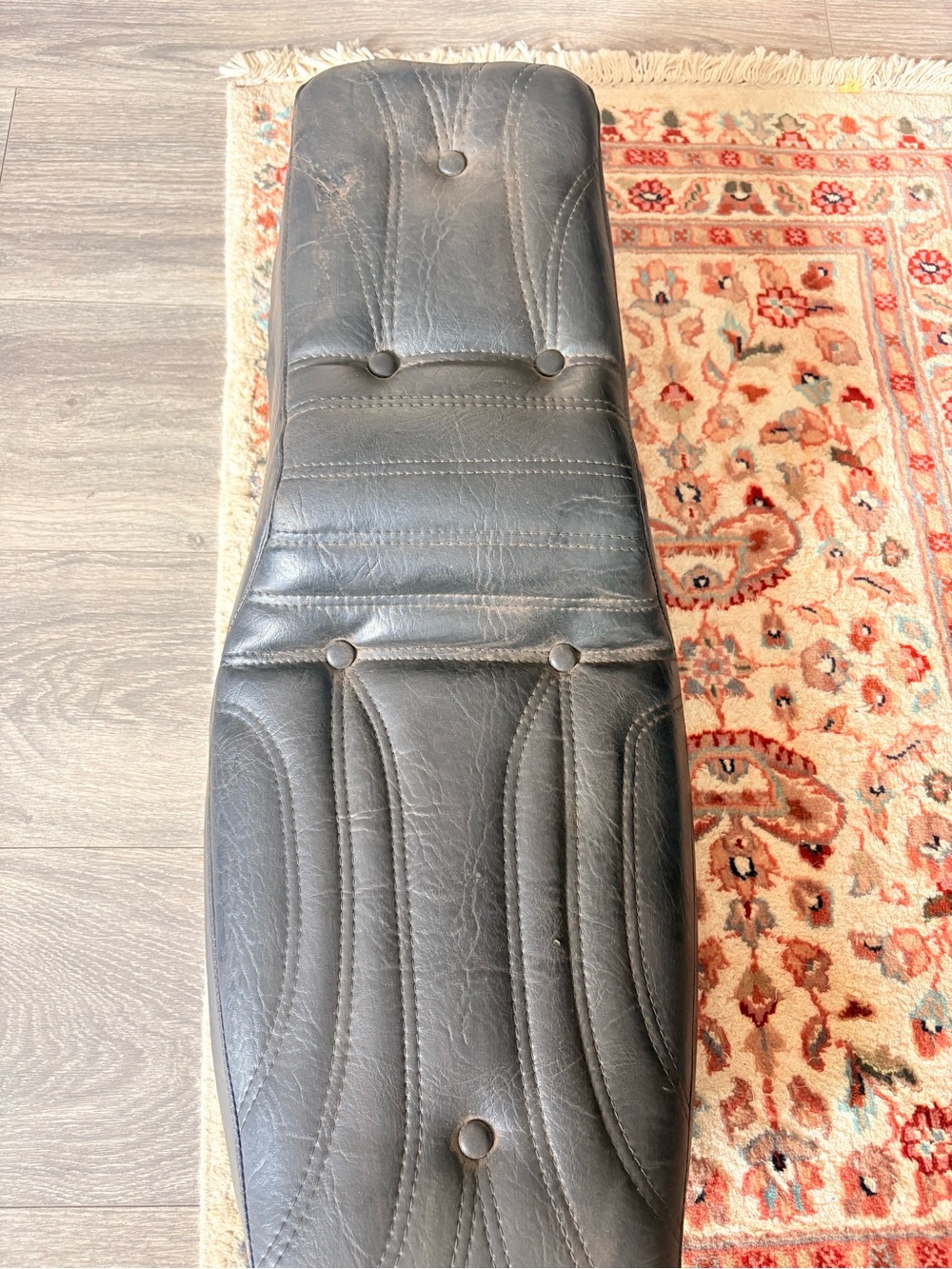 Black Leather Men’s Long Seat Cushion Bag Insert